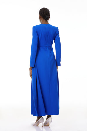 Aurohaya Zosia Blue Crystal Embellished Maxi Dress