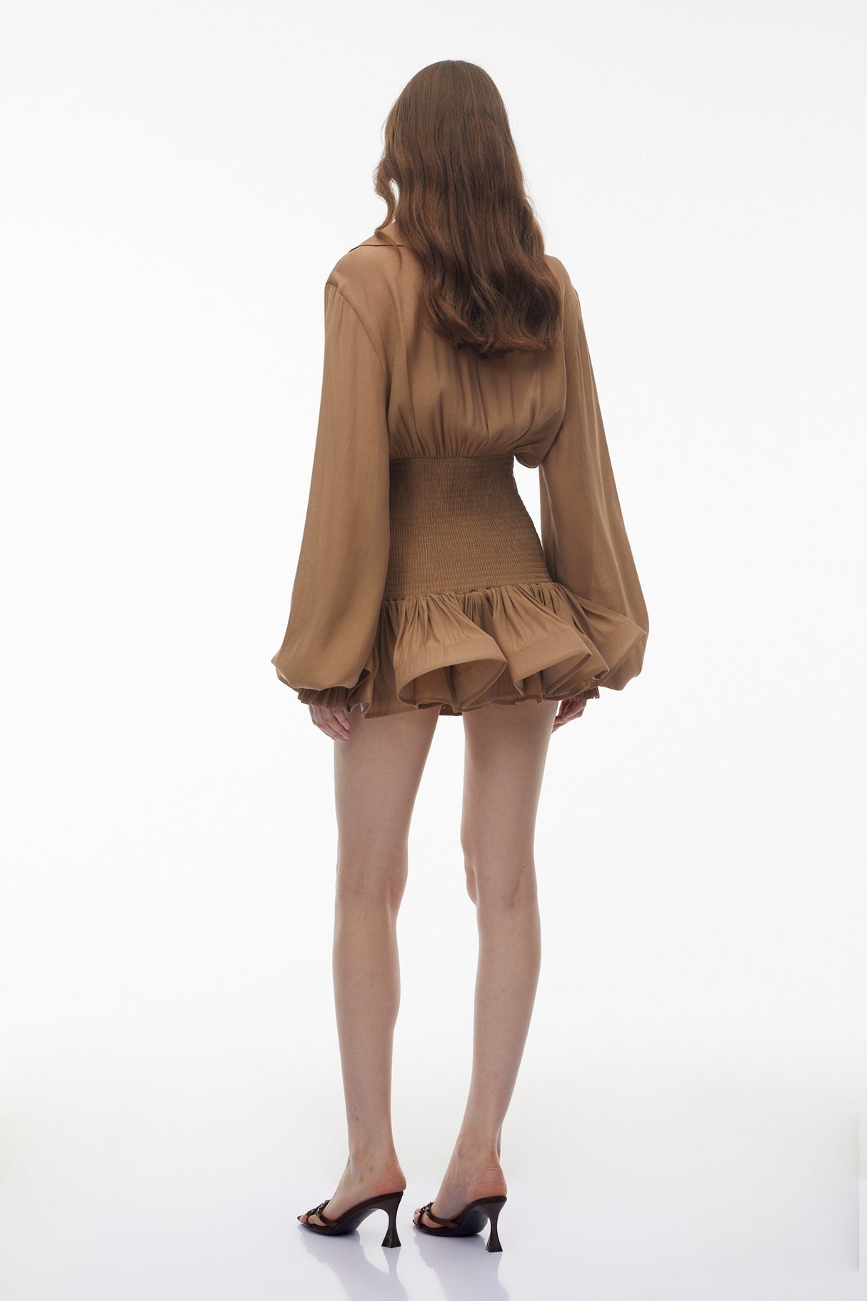Aurohaya Zuleika Khaki Double-Breasted Blazer Dress