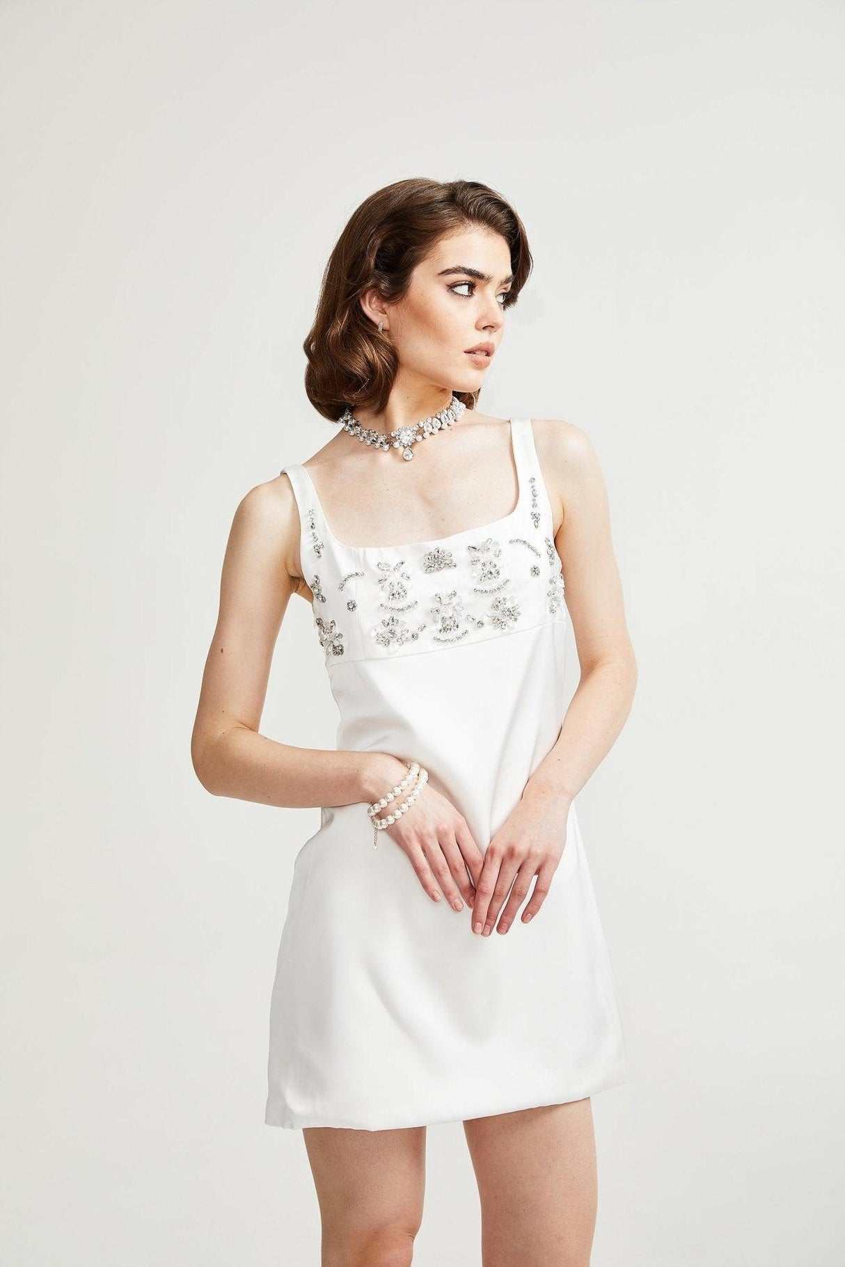 Aurohaya Ardelle Embellished Mini Dress