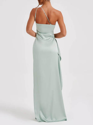 Aurohaya Satin Slit Maxi Dress