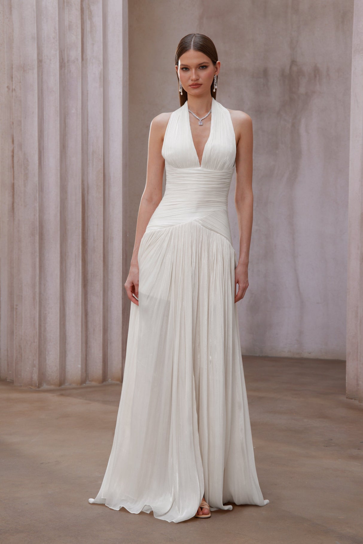 Aurohaya Uranie Gathered Maxi Dress