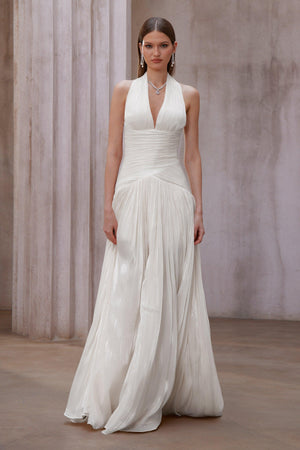 Aurohaya Verdelune Gathered Maxi Dress