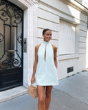 Aurohaya Florette Halter Mini Dress