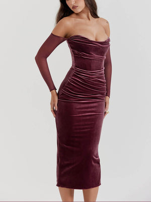 Aurohaya Strapless Midi Dress