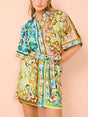 Aurohaya Special Satin Print Mini Dress Multi-Color