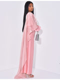 Tie-up dress and iridescent veil set