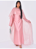 Tie-up dress and iridescent veil set