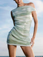 Aurohaya Elegant Off-shoulder Sequined Mini Dress Green