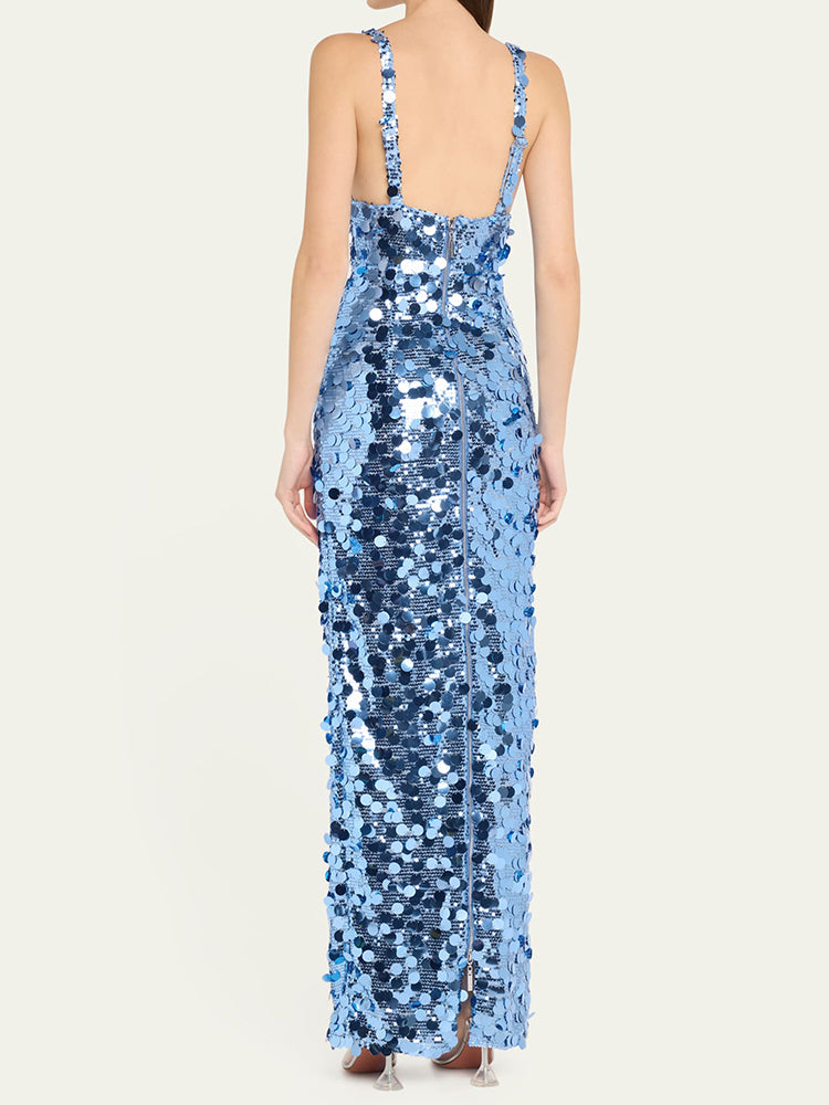 Aurohaya Éliane Sequin Evening Maxi Dress