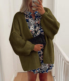 Women’s Oversized Lantern Sleeve Cardigan – Lightweight Fall Knit