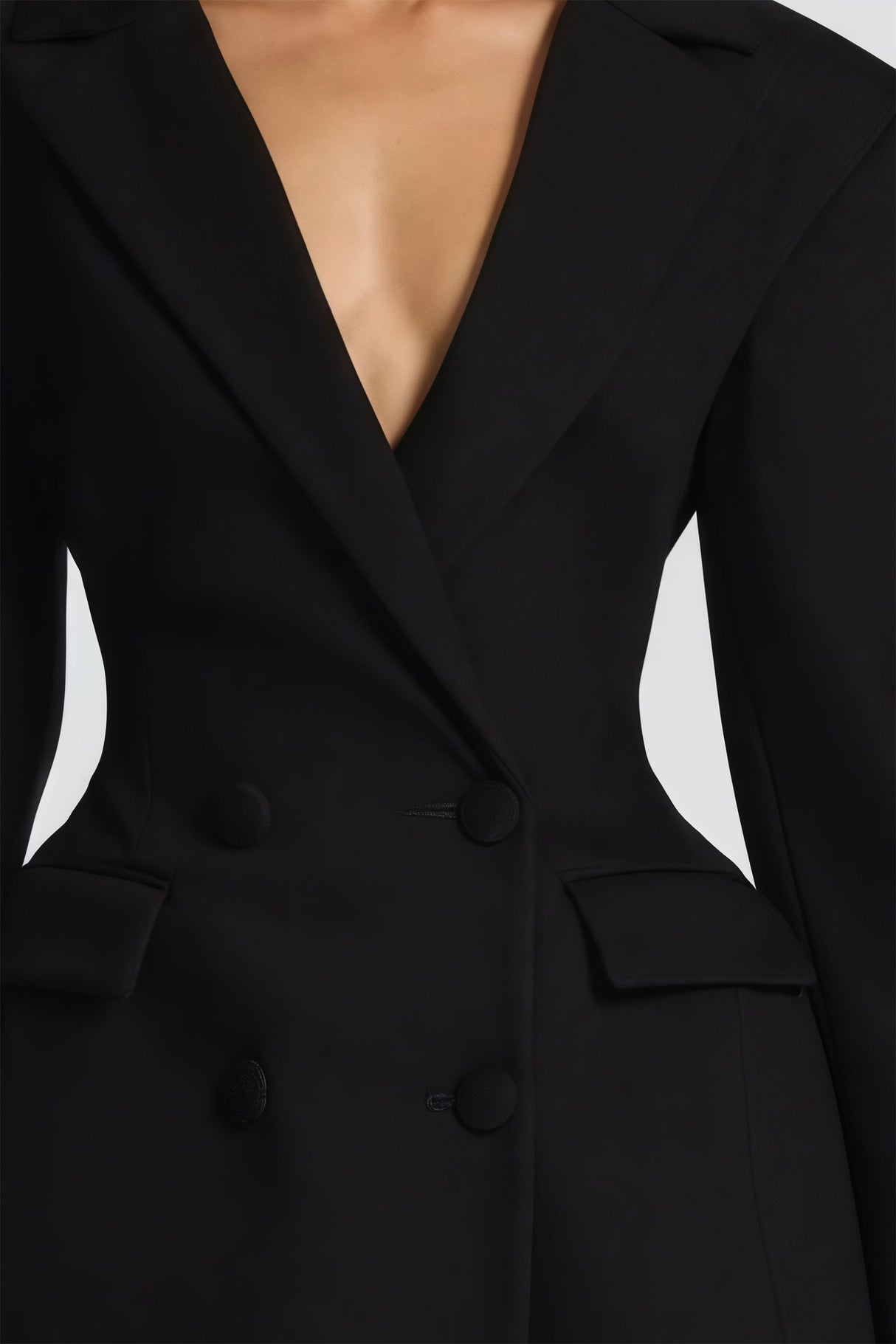 Aurohaya Osanne Black Double Breasted Blazer Mini Dress