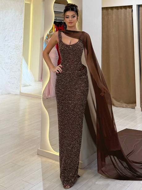 Aurohaya Juliette Sequin Cut Out Maxi Dress