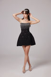 Melisande black embellished mini dress