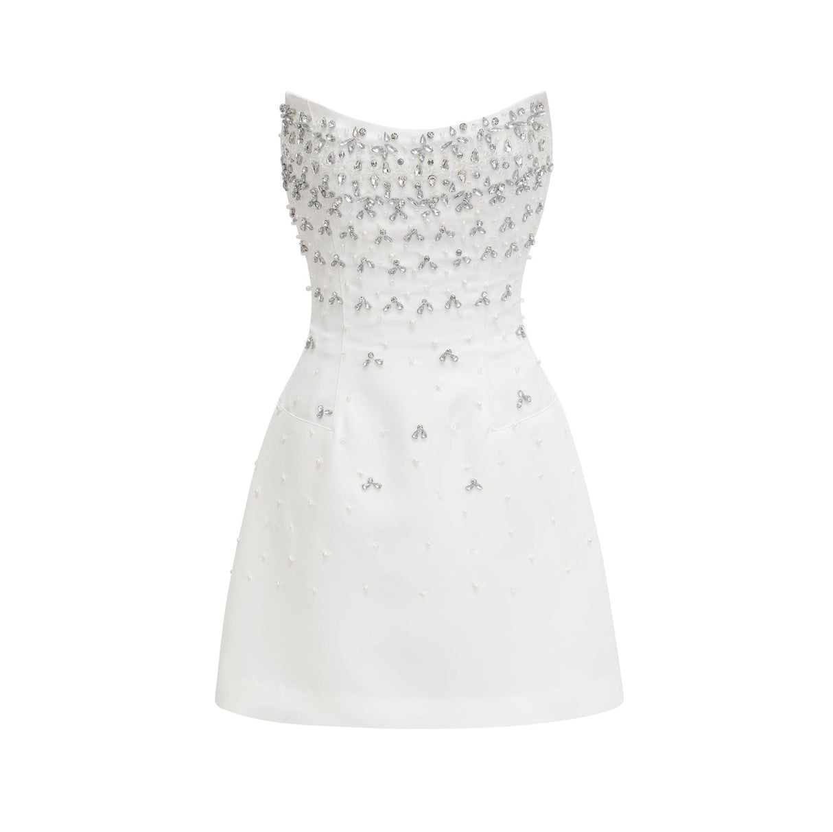 Aurohaya Melisande black embellished mini dress White