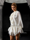 Aurohaya Albane Ruffle Mini Dress