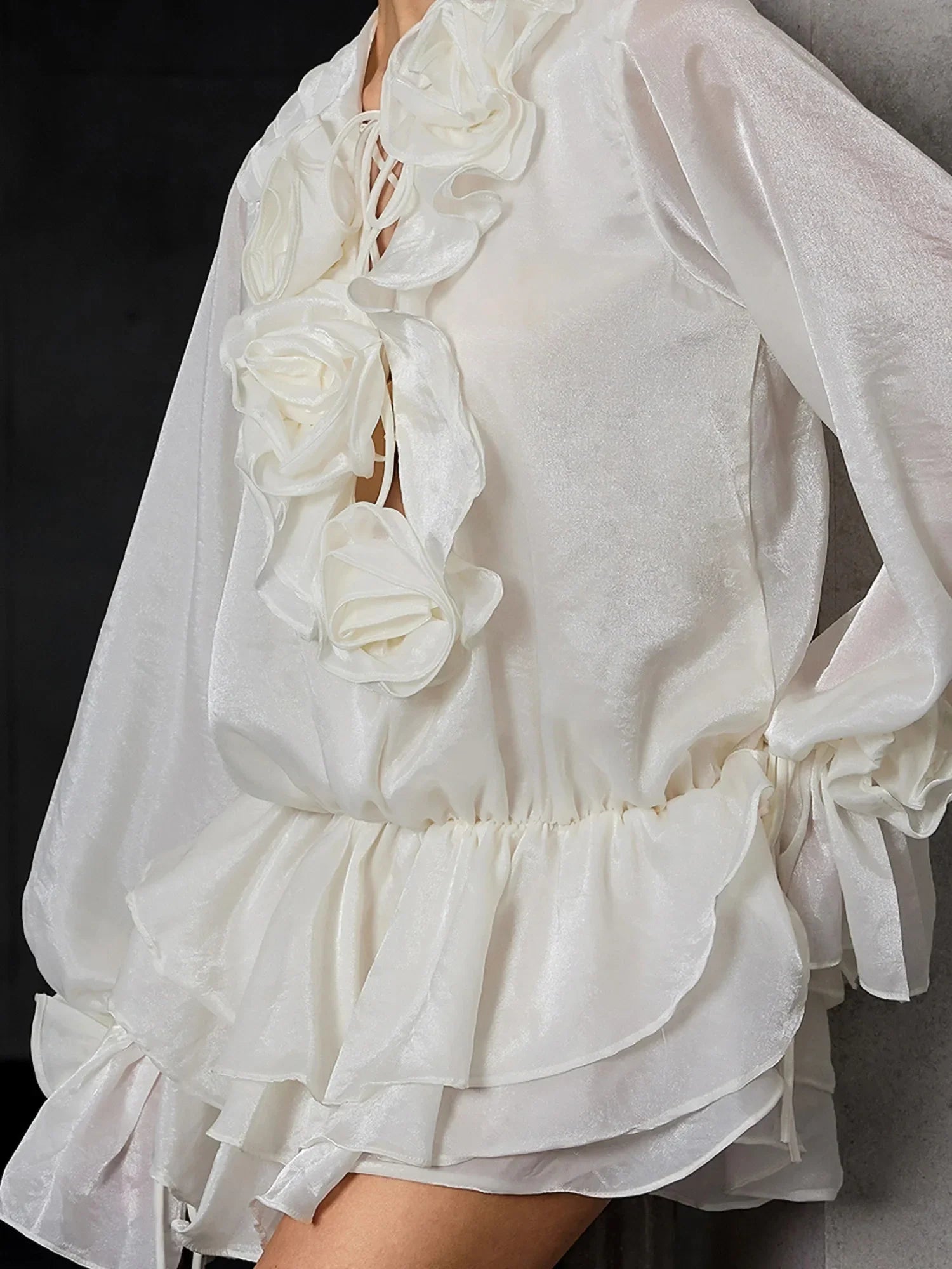 Aurohaya Albane Ruffle Mini Dress