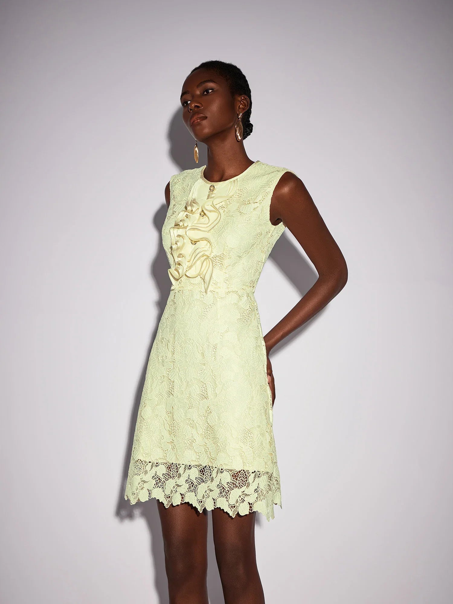 Aurohaya Liliane Sleeveless Lace Mini Dress