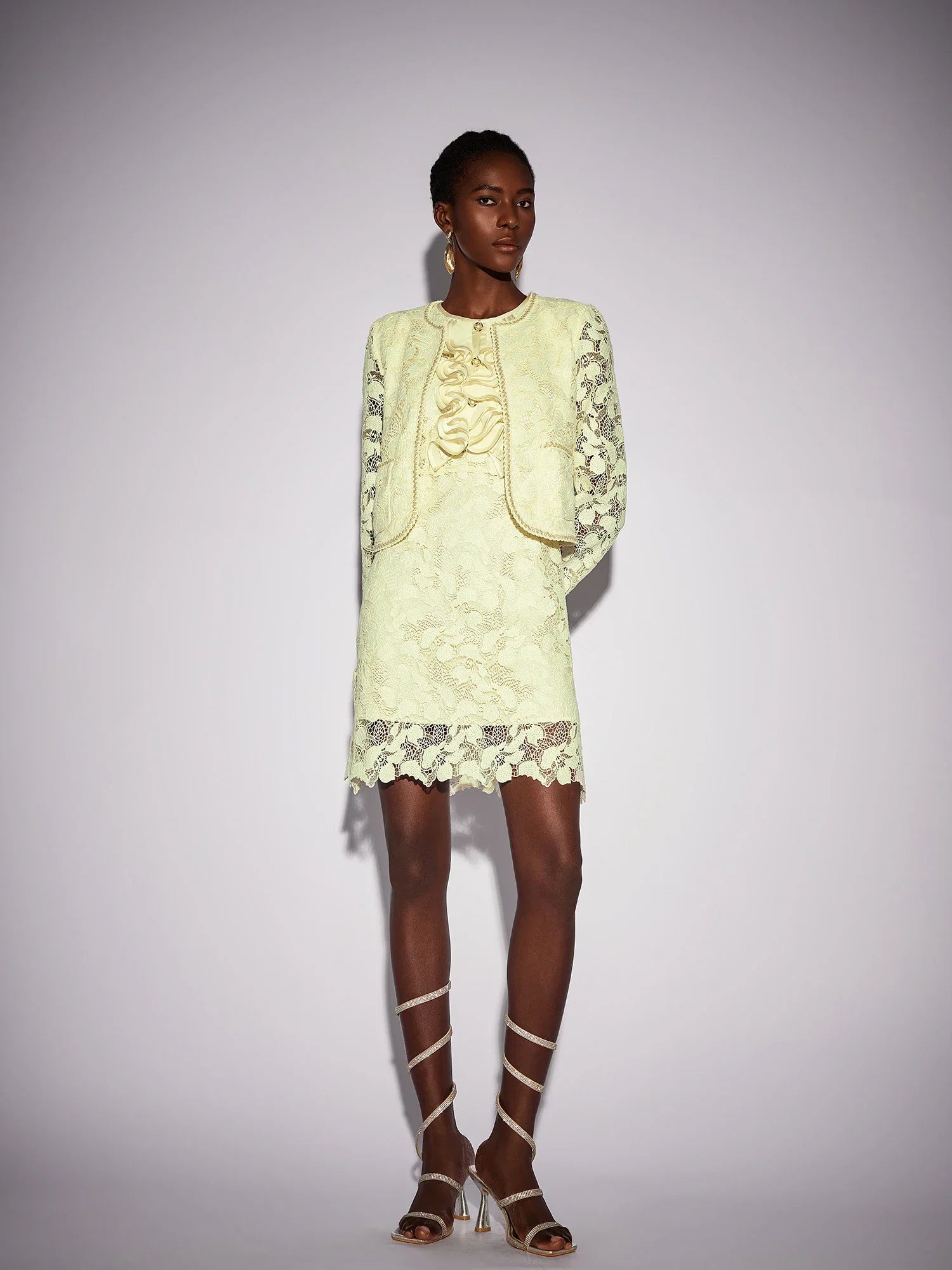 Aurohaya Liliane Sleeveless Lace Mini Dress