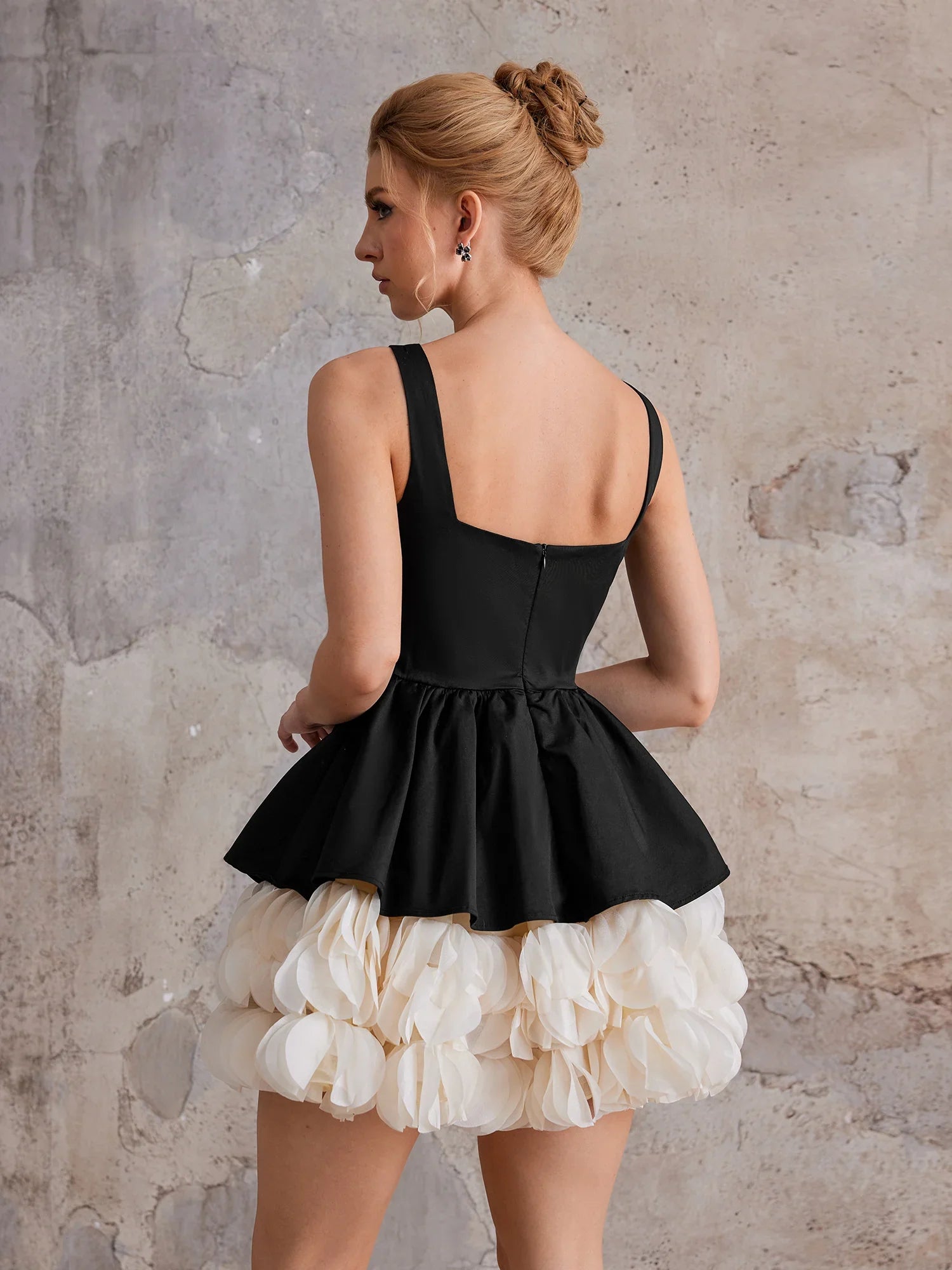 Aurohaya Solange Structured Peplum Mini Dress