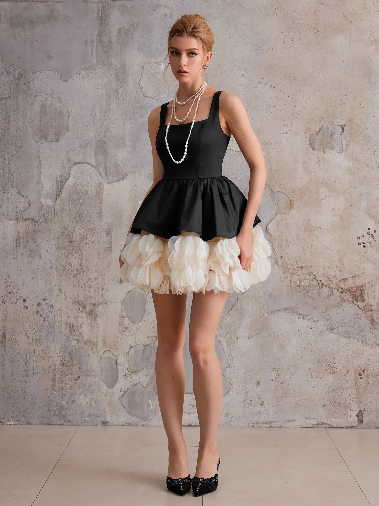 Aurohaya Solange Structured Peplum Mini Dress