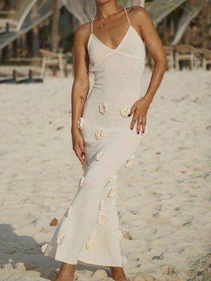 Aurohaya Knitted Floral Midi Dress