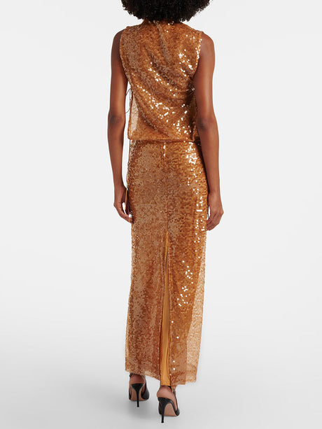 Aurohaya Maud Sequin Side Cut-out Maxi Dress