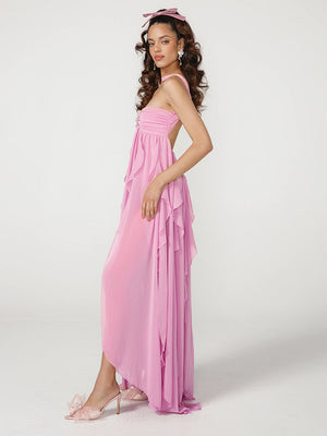 Aurohaya Éléna Halter Backless Maxi Dress