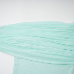 Osmanthe Asymmetrical Ruched Tulle Maxi Dress / Green