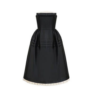 Prouesse black bowknot midi dress