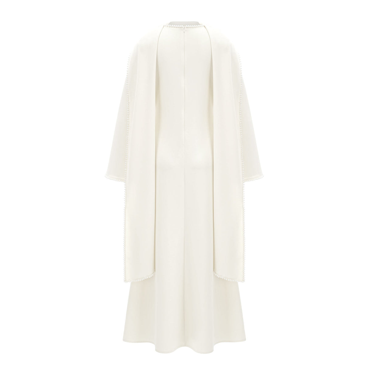 Sommet Pearl Trim Shawl Detail Maxi Dress / White