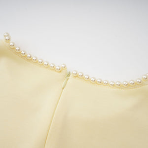 Sommet Pearl Trim Shawl Detail Maxi Dress / Yellow