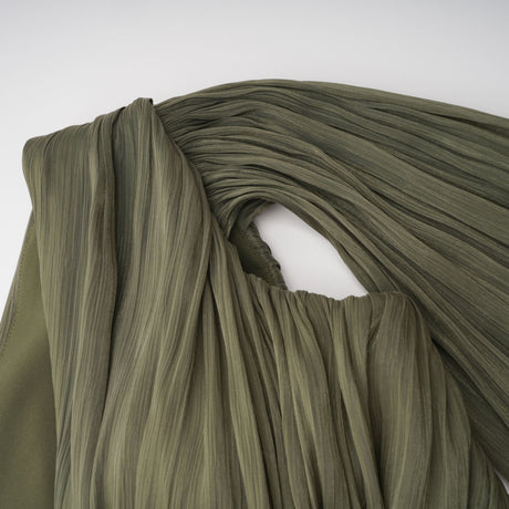 Tiphaine One Shoulder Ruched Maxi Dress / Green