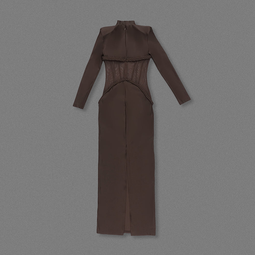 Aurohaya Laurence Mock Neck Corset Maxi Dress